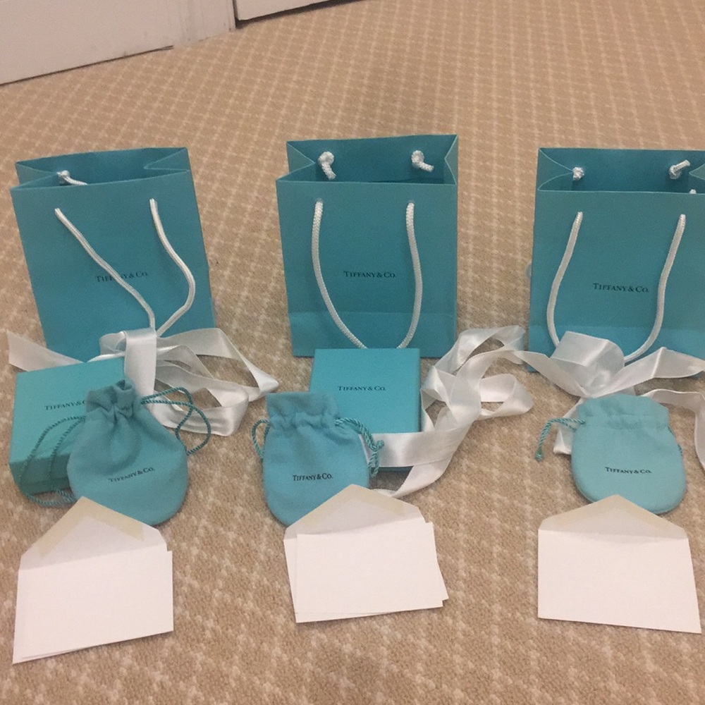 Tiffany necklace bags, boxes, ribbons & gift cards